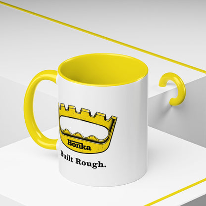 Bonka 'Built Rough' Accent Coffee Mug – Retro Tool Logo Ceramic Mug (11/15oz)