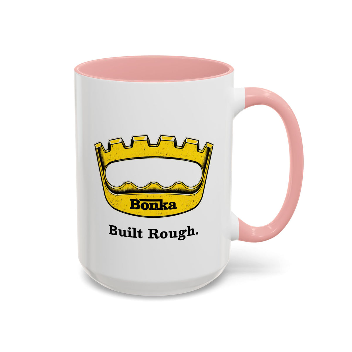 Bonka 'Built Rough' Accent Coffee Mug – Retro Tool Logo Ceramic Mug (11/15oz)