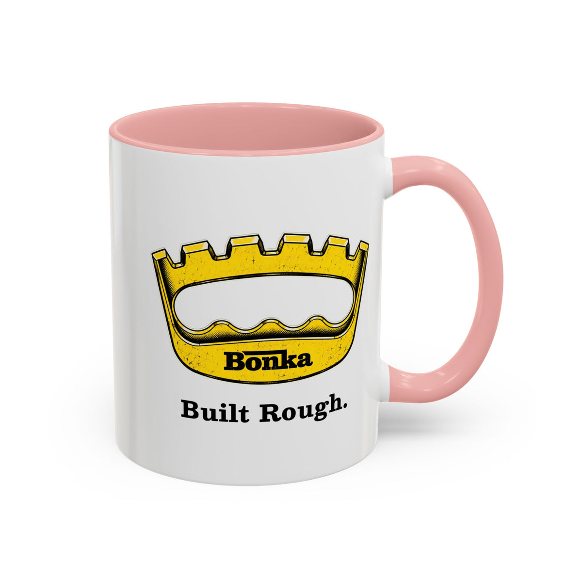 Bonka 'Built Rough' Accent Coffee Mug – Retro Tool Logo Ceramic Mug (11/15oz)