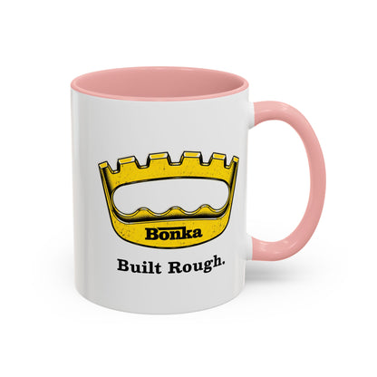 Bonka 'Built Rough' Accent Coffee Mug – Retro Tool Logo Ceramic Mug (11/15oz)