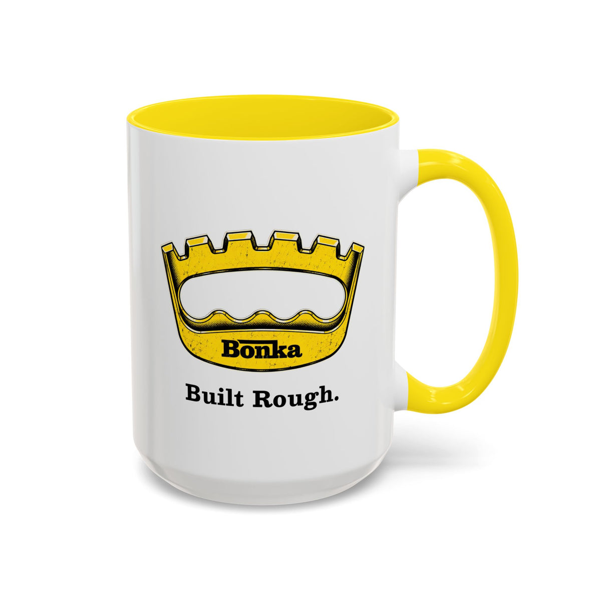 Bonka 'Built Rough' Accent Coffee Mug – Retro Tool Logo Ceramic Mug (11/15oz)