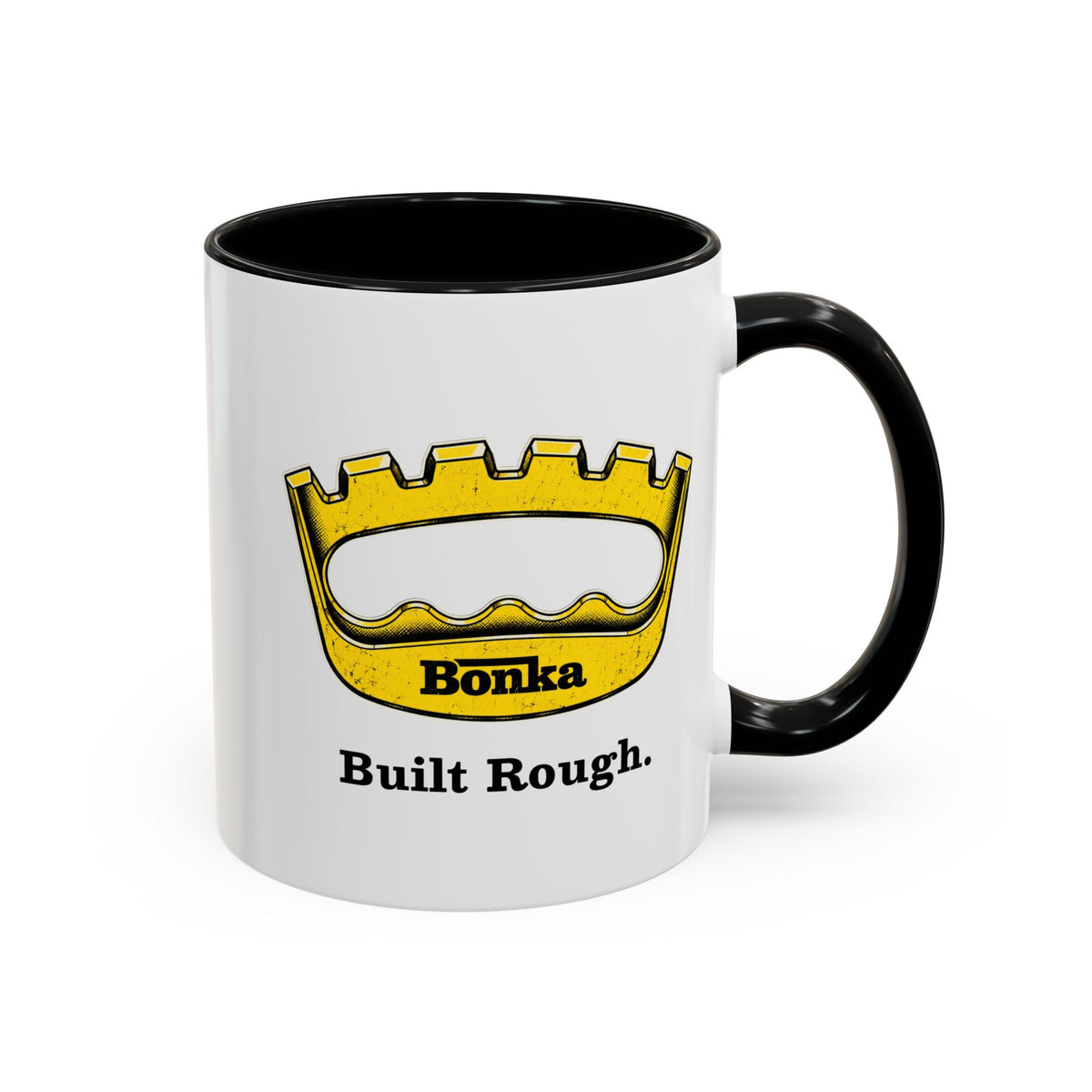 Bonka 'Built Rough' Accent Coffee Mug – Retro Tool Logo Ceramic Mug (11/15oz)