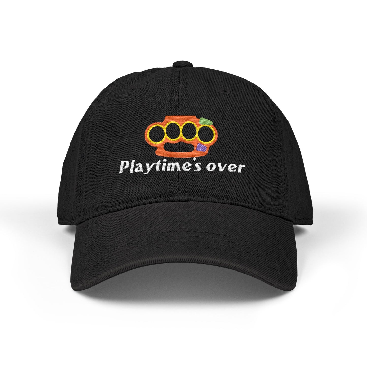 Playtime's Over - Embroidered Denim Cap