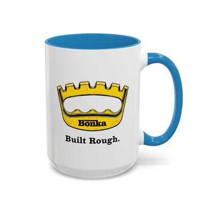 Bonka 'Built Rough' Accent Coffee Mug – Retro Tool Logo Ceramic Mug (11/15oz)