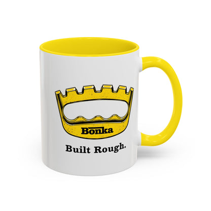 Bonka 'Built Rough' Accent Coffee Mug – Retro Tool Logo Ceramic Mug (11/15oz)