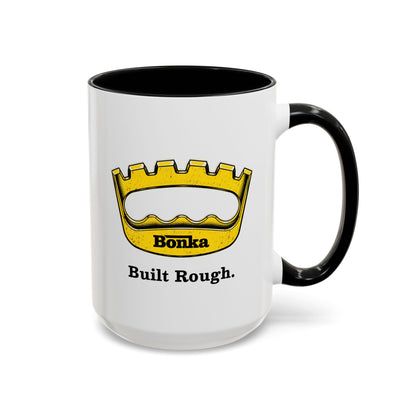 Bonka 'Built Rough' Accent Coffee Mug – Retro Tool Logo Ceramic Mug (11/15oz)