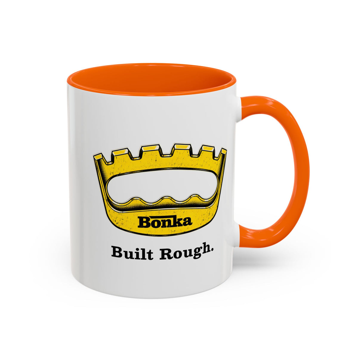 Bonka 'Built Rough' Accent Coffee Mug – Retro Tool Logo Ceramic Mug (11/15oz)