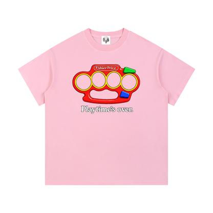 "Playtime's Over" Vintage Wash Cotton T-Shirt