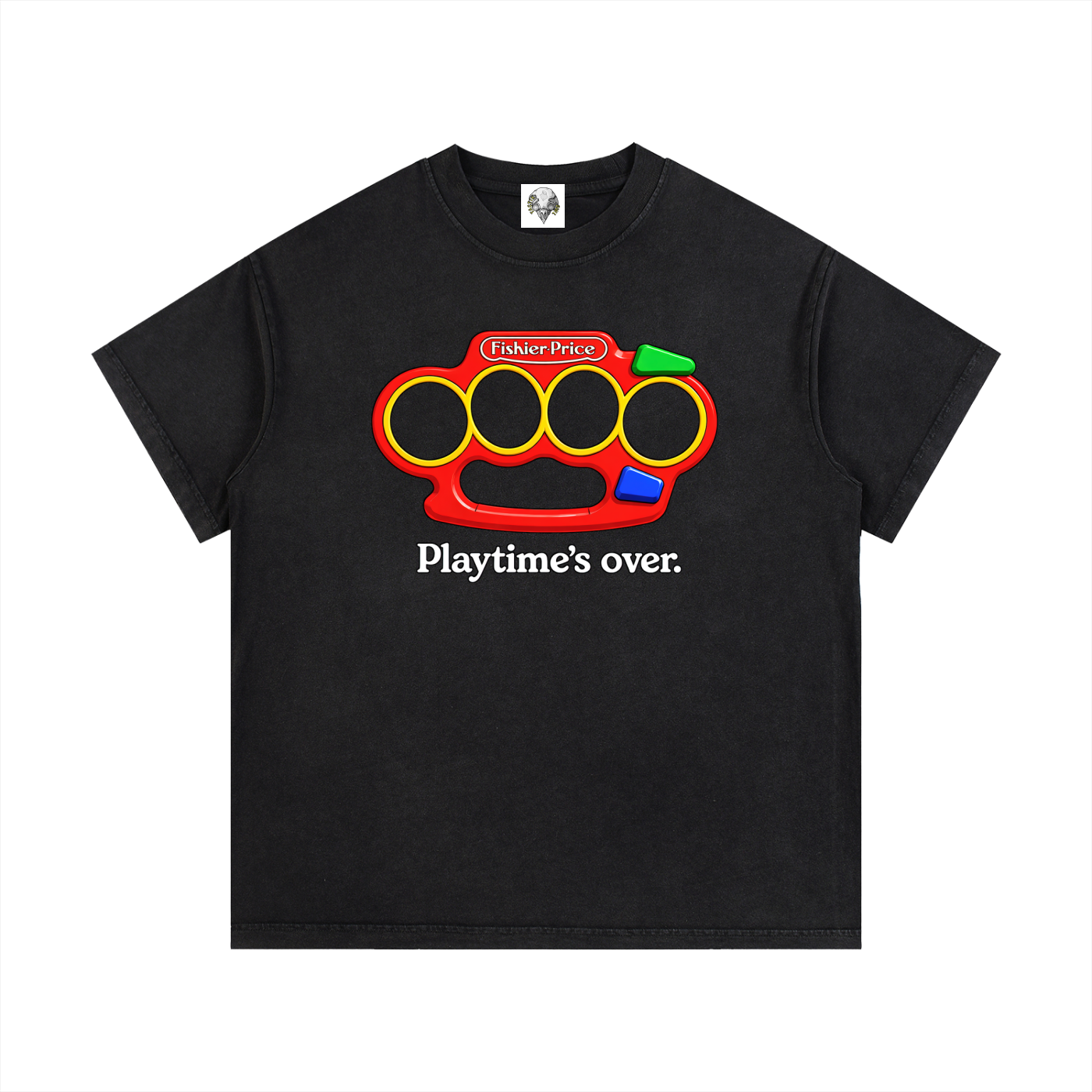 "Playtime's Over" Vintage Wash Cotton T-Shirt
